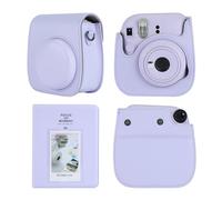 TONYLAIJIANTAO Funda para cámara compatible con cámara instantánea Fujifilm Instax Mini 12 11 9 8, bolsa de transporte de piel sintética con 64 bolsillos, mini álbum de fotos de 2 x 3., Purple, Bolso