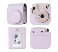 TONYLAIJIANTAO Funda para cámara Fujifilm Instax Mini 12 11 9 8 Instant Camera, PU Leather Carrying Bag with 64 Pockets, 2 x 3 Mini Photo Album, Rosa., 1 Film, Bolso bandolera