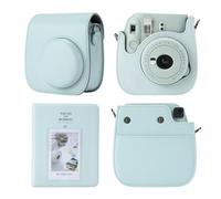 TONYLAIJIANTAO Funda para cámara Fujifilm Instax Mini 12 11 9 8 Instant Camera, PU Leather Carrying Bag with 64 Pockets, 2 x 3 Mini Photo Album, Verde., Bolso bandolera
