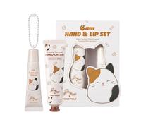 TONYMOLY x Squishmallow Easter Basket Stuffer Cam the Cat - Set de 2 cremas de manos y brillo labial - Crema de manos con leche de coco - Brillo