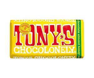 Tony's Chocolonely Fair Trade Milk Chocolate Bar with Almond, Honey and Nougat 180g