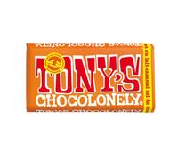 Tony's Chocolonely - Tableta de chocolate, leche, caramelo, sal marina - 180 gramos - Chocolate justo