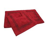 Tonys Textiles Diamante - Juego de 2 Alfombrillas Gruesas para baño e Inodoro - Acabado con Efecto Brillante - 100% algodón - Rojo