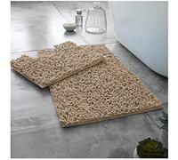 Tony's Textiles Juego de 2 Alfombrillas Gruesas para baño - 100% algodón Trenzado - Beis