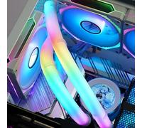 Tonysa 2 Tubos de Refrigeración por Agua ARGB, 35 Cuentas de Lámpara ARGB, Programables 16,8 Millones de Colores con Sincronización ARGB de 5 V, Instalación de Bricolaje, Silicona Suave