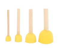 Tonysa 4 Pinceles de Espuma para una Pintura Suave y Cómoda con de Madera para Proyectos de Manualidades Infantiles en Varios Tamaños