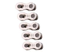 Tonysa 5 Pares de Eslabones de Cadena de Bicicleta de Alta Resistencia para Reparaciones Rápidas, Conectores de Eslabón Maestro de Acero Duradero, para Ciclismo de Carretera y Montaña (Sin velocidad