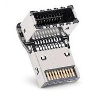 Tonysa Adaptador de Panel Frontal USB C, Conector de Cabecera de Placa Base USB 3.2 Gen 2 Tipo E Interno (20 pines), ángulo Recto de 90 Grados para Instalación de Gestión de Cables de (PH76EE-B)