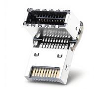 Tonysa Adaptador de Panel Frontal USB C, Conector de Cabecera de Placa Base USB 3.2 Gen 2 Tipo E Interno (20 pines), ángulo Recto de 90 Grados para Instalación de Gestión de Cables de (PH76EE-A)