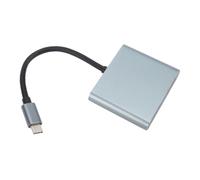 Tonysa Adaptador Dual del Eje del USB C para el Ordenador Portátil 4K | Aleación de Aluminio, USB 3.0 5 Gbps, Paso de 65 W, 4K Dual 30 Hz, Plug Play para ThinkPad ChromeOS