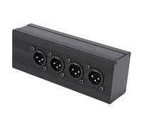 Tonysa Caja Divisora XLR, Distribución de Señal Balanceada XLR de 1 Entrada y 4 Salidas con Carcasa de Aleación de Aluminio, Contactos Chapados en Oro, para Micrófono Mezclador, PA,