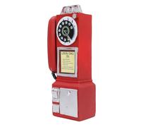 Tonysa Decoración de Teléfono Retro, Adorno Telefónico de Pared Vintage, Decoración Telefónica de Resina para el Hogar, Cafetería o Espacio Comercial, 11.42 X 3.74in (Rojo)