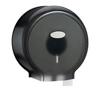 Tonysa Dispensador de Rollo de Papel Higiénico Jumbo, Diseño Moderno y Elegante, Soporte de Pared Impermeable para Baños, 10,6 X 11,0 X 4,7 Pulgadas (Negro Transparente)