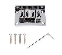Tonysa Electric Guitar Bridge Replacement, Zinc Alloy 4 String (SILVER)