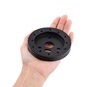 Tonysa Espaciador de Cubo de Volante 0.5 Pulgada Universal (BLACK) | Aluminio mecanizado CNC, elevador de buje, conducción cómoda, adaptador de 6 orificios, acabado pulido