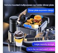 Tonysa Expansor de Bandeja de Soporte para Automóvil de Doble Taza Ajustable para Viajes de Larga Distancia, Soporte Multifuncional para Teléfono para Bebidas, Bandeja para Refrigerios para (L)