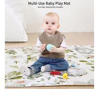 Tonysa Insular SU5017 Alfombra de Juegos para Bebés Alfombra Plegable Antideslizante que Minimiza el Desorden, Apta para Bebés y Niños, 130 X 130 Cm (Estilo ballena)