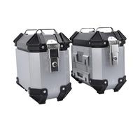 Tonysa Maletero Lateral Moto, Bolsa de Aluminio 18L Saddlebag para (Silver) | Impermeable, Portátil, Durable, Excelente Almacenamiento, Anticaída