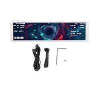Tonysa Pantalla Secundaria de Computadora de 9,2 Pulgadas, Pantalla de Panel de Sensor de Aleación de Aluminio con Temas de Vídeo Dinámicos para Monitoreo de Temperatura de CPU GPU, (White)