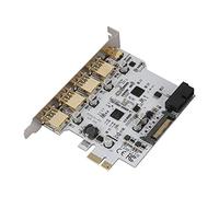 Tonysa PCI-E a USB 3.0 Adaptador de 4 Puertos Tipo C | Conector reversible, concentrador multidispositivo, conector interno de 20 pines, entrada de alimentación , tarjeta