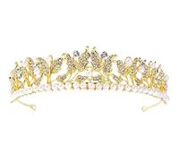 TONZN Corona para Mujer, Diadema de cumpleaños para niñas, Corona de Reina de Cristal, Accesorios para el Cabello para Novia, Fiesta, Damas de Honor, graduación Nupcial