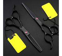 TONZN Cortapelos, Juego de Tijeras de peluquería, Tijeras de peluquería, Tijeras de peluquería, Tijeras de Corte de Pelo Profesionales, Acero Inoxidable, Plata, 6 Pulgadas/5,5 Pulgadas, 6 Pulgadas