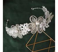 TONZN Diadema con Cuentas, Flores y Perlas, Accesorios para el Cabello de Boda, Diadema para Mujer