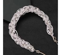 TONZN Diadema con Flores y Perlas de imitación para Mujer, Tocado para Boda, Tocado de Fiesta de Reina (Plata 13)