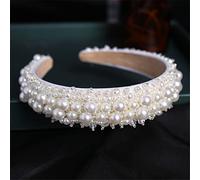TONZN Diadema con Perlas Plateadas, Diadema para Mujer, Diadema para Novia, Diadema para Boda (Plata 1 1 (1 Paquete))