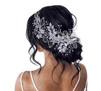 TONZN Diadema de Boda con Hojas, Tocado de Novia, Accesorios para el Cabello de Novia, Accesorios para el Cabello de Novia para Mujer (Plata, 1 Pieza (1 Paquete))