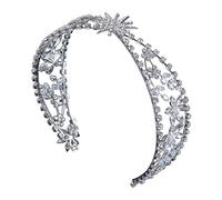 TONZN Diadema de Cristal, Hecha a Mano, Retro, Elegante, de Temperamento Simple, Diadema de Cristal, Accesorio para el Cabello de Boda, Adecuado para Novias, Damas de Honor, Damas, niñas (CA)