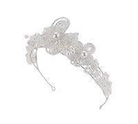 TONZN Diadema de Cristal, Hecha a Mano, Retro, Elegante, de Temperamento Simple, Diadema de Cristal, Accesorios para el Cabello de Boda, Adecuada para Novias, Damas de Honor, Damas, niñas (Plata A)