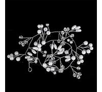 TONZN Diadema de Novia con Perlas de Cristal, Horquilla, Diadema para Dama de Honor, Tocado de Boda con Diamantes (Plata 1)