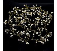 TONZN Diadema de Novia con Perlas de Cristal, Horquilla, Diadema para Dama de Honor, Tocado de Boda con Diamantes (Dorado 2)