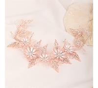 TONZN Diadema de Oro Rosa, Accesorio para el Cabello de Boda, Diadema con Flores de Cristal, Tiara para Mujer, Accesorio para el Cabello de Novia (Oro Rosa, 1 Pieza (1 Paquete))