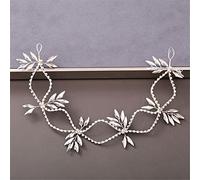 TONZN Diadema de Perlas y Diamantes de imitación para Mujer, Accesorios para el Cabello de Boda, Tocado de Novia, Accesorios para el Cabello, Diadema Plateada (Plata)