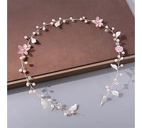 TONZN Diadema de Perlas y Diamantes de imitación para Mujer, Accesorios para el Cabello para Bodas, Tocado de Novia, Accesorios para el Cabello, Diadema Plateada (Plata 16)