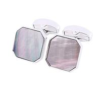 TONZN Gemelos Gemelos Clásicos para Hombre Cuadrados Vintage Shell Pearl 2 Botones Camisas Francesas Gemelos Joyería de Moda para Boda (Color : A) (A)