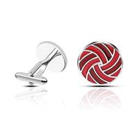 TONZN Gemelos para Hombre, Gemelos torcidos a la Moda, Gemelos torcidos Rojos Planos esmaltados, Gemelos de Regalo, joyería para Hombre