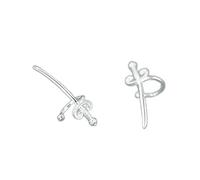 TONZN Joyería de Moda Pendientes de Clip de Espada de Caballero de Plata esterlina para Mujeres sin Piercing Ear Cuff Hombres Joyería Pendientes de Gama Alta (Oro Plata)