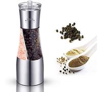 TONZN Juego de 2 en 1 Manual de Acero Inoxidable Doble salero y pimentero Espesor Ajustable Molinillo de Especias Cocina Herramienta de Cocina Molinillo de Sal Molinillos de Sal y Pimienta
