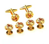 TONZN Juego de Gemelos para Hombre, de 6 Piezas, Ideal para Bodas (Dorado, Talla única).