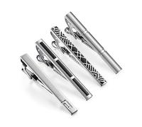 TONZN Juego de Gemelos y alfileres de Corbata de Plata para Hombre, Estilo francés, Estilo Coreano, Personalizados (B, como se Muestra en la Imagen)