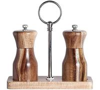 TONZN Juego de Molinillo de Sal y Pimienta con Rotor de cerámica de Palo de Madera para cocinar Herramientas de Cocina Molino de Sal Molinillos de Sal y Pimienta