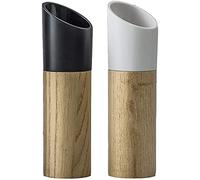 TONZN Juego de Molinillo de Sal y Pimienta Hecho a Mano por carpintería Natural Molino de Especias de Rotor de cerámica Adecuado para Molinillo de Sal de Hotel de Camping Molinillos de Sal y Pimienta