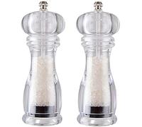 TONZN Juego de Molinillo de Sal y Pimienta Molinillo Ajustable Transparente Molinillo de Cocina Molinillo de cerámica, Ideal para Molinillo de Sal y Pimienta del Himalaya Molinillos de Sal y Pimienta