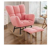 TONZN Mecedora Moderna, sillón para guardería, sillón Deslizante con reposapiés, sillón reclinable mecedor de Ocio con Respaldo Alto y mechones Acolchados con cómodos Cojines.