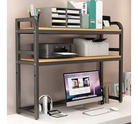 TONZN Organizador de estantería para estantería de Escritorio, Soporte para Estante de Escritorio, 2 Niveles, Organizador de Estante de exhibición Ajustable (C 85 * 32 * 92cm)