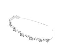 TONZN Paquete de 4 diademas de boda con diamantes de imitación para novia, damas de honor, corona de hojas de flores de cristal plateado, diadema para niñas y mujeres, diadema de decoración de moda