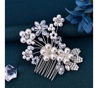 TONZN Peineta para el Pelo de Boda, peineta de Novia con Diamantes de imitación y Perlas, Accesorios para el Pelo de Novia para Mujer, joyería de Fiesta (HP37)